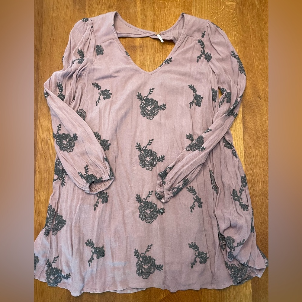 Free People - purple/plum detail tunic babydoll dress
